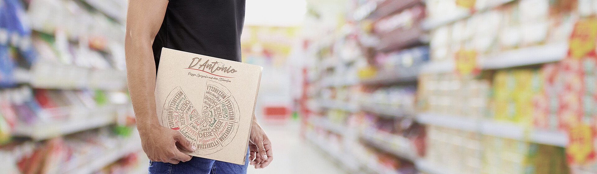 Pizza packaging in the department store