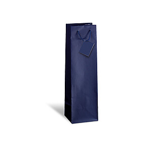 Carrying bag dark blue for wine and sparkling wine bottle
