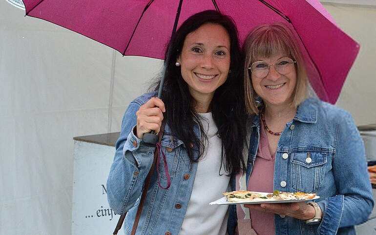 Visitors were in high spirits despite the weather.