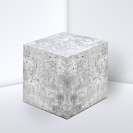 Note cube made from white paper with concrete print