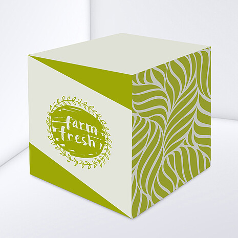 Note cube made from white recycled paper in various sizes