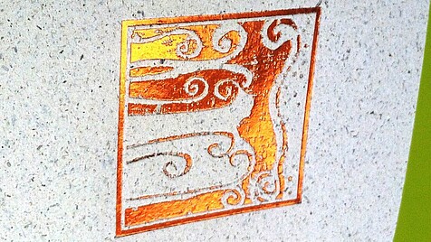 Grass cardboard with bronze embossing