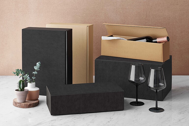 Black and brown gift packaging