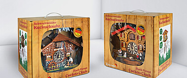 Packaging of cuckoo clocks for Trenkle Uhren