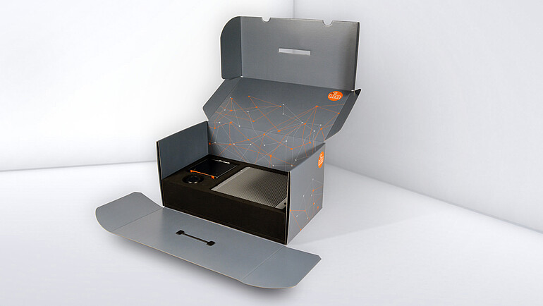 Opened package partly filled