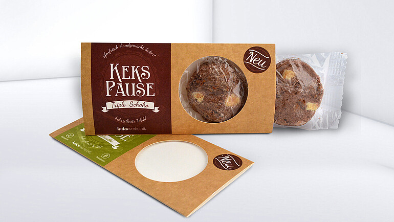 Cookie packaging in modern craft paper look and natural feel