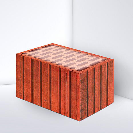Note cube made from white paper with brick print
