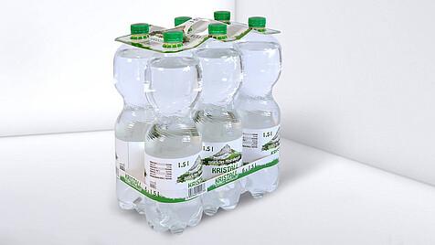 Printed carrying carton for 6 water bottles