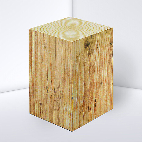 Note cube made from white paper with wood print