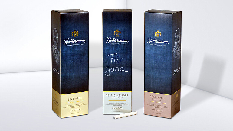 Personalised champagne packaging
