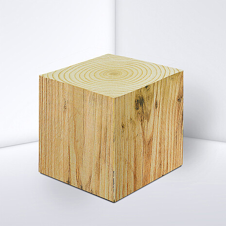 Note cube made from white paper with wood print