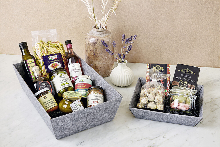 Gift basket and gift tray Filz