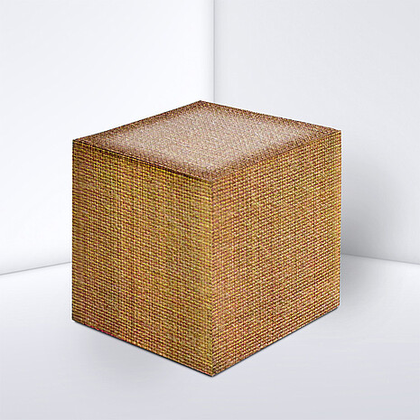 Note cube made from white paper with linen print